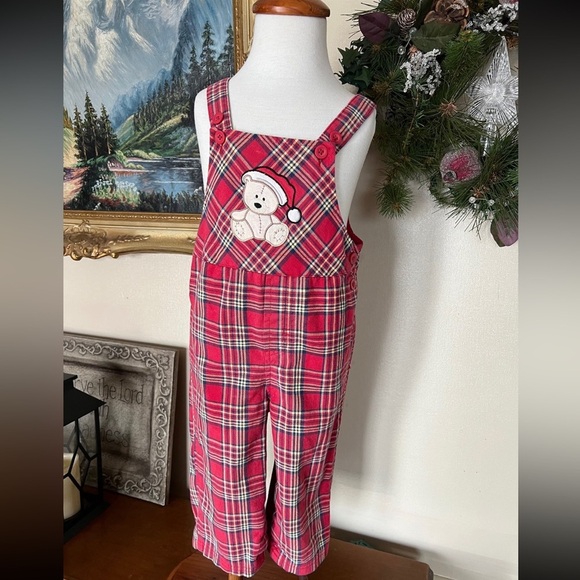 ❤️ Gingham Teddy Bear Santa
Overalls - Picture 1 of 5